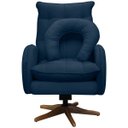 Ver imagem 3 de Poltrona de Amamentação Base Giratória e Balanço em Madeira Angra Veludo - Sofa Store:Veludo Azul Ma