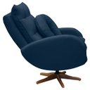 Ver imagem 4 de Poltrona de Amamentação Base Giratória e Balanço em Madeira Angra Veludo - Sofa Store:Veludo Azul Ma