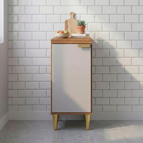 Balcão Cozinha para Cozinha 1 Porta Elena Bege/Cinamomo/Offwhite