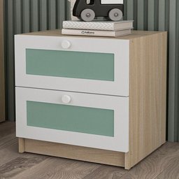 Gaveteiro Comic 2 Gavetas Legno Salinas/Verde Bellagio/Branco - Politorno - 1