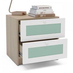 Gaveteiro Comic 2 Gavetas Legno Salinas/Verde Bellagio/Branco - Politorno - 3