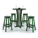Ver imagem 2 de Bistrô Redondo com 4 Banquetas Madeira Maciça Verde