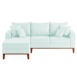 Sofá 3 Lugares Beny com Chaise Esquerdo Corino Branco - 2