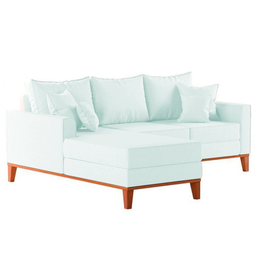 Sofá 3 Lugares Beny com Chaise Esquerdo Corino Branco - 4