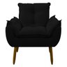 Poltrona Decorativa Sala de Estar Escritório Quarto Prime: Preto - 1