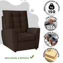 Ver imagem 4 de Poltrona do Papai Reclinável Chocolate Suede Parma Shop Jm
