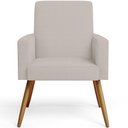 Ver imagem 6 de Kit 03 Poltronas Decorativa Maria W01 Pés Palito Linho Bege Couríssimo Camel - Lyam Decor