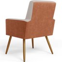Ver mais imagens de Kit 03 Poltronas Decorativa Maria W01 Pés Palito Linho Bege Couríssimo Camel - Lyam Decor