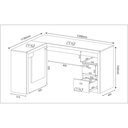 Ver imagem 3 de Escrivaninha/Mesa Escritório de Canto com 2 gavetas Multimóveis CR25032 Preto