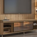 Ver imagem 5 de Estante para TV Home Theater 85" 100% MDF Vidro Reflecta LED 291cm Prateleiras Cristaleira Carvalho
