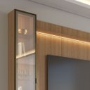 Ver imagem 3 de Estante para TV Home Theater 85" 100% MDF Vidro Reflecta LED 291cm Prateleiras Cristaleira Carvalho