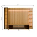 Ver imagem 1 de Estante para TV Home Theater 85" 100% MDF Vidro Reflecta LED 291cm Prateleiras Cristaleira Carvalho