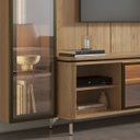 Ver imagem 4 de Estante para TV Home Theater 85" 100% MDF Vidro Reflecta LED 291cm Prateleiras Cristaleira Carvalho