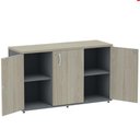 Ver imagem 3 de Armário Baixo Credenza PE25 Pandin 121,50 cm (largura) MDP Cor Nogueira CasaBlan Grafito Três
