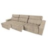 Sofá 6 Lugares Connect Retrátil e Reclinável 3,50M Suede Amassado Bege - 2