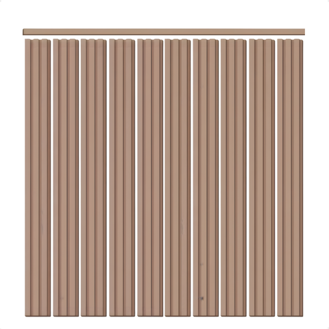 Kit Cabeceira Painel Ripado Autocolante Solteiro 10 Ripas de 1,1m Creme com Acabamento Superior