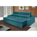Ver imagem 1 de Sofá 4 Lugares Connect com Pillow Retrátil e Reclinável 2,50M Suede Amassado Azul