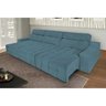 Sofá 6 Lugares Connect Retrátil e Reclinável 3,50M Suede Amassado Azul - 1