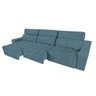 Sofá 6 Lugares Connect Retrátil e Reclinável 3,50M Suede Amassado Azul - 2