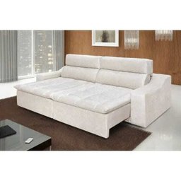 Sofá 4 Lugares Connect com Pillow Retrátil e Reclinável 2,50M Suede Amassado Champagne - 1 Sofá 4 Lugares Connect com Pillow Retrátil e Reclinável 2,50M Suede Amassado Champagne - 1