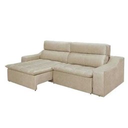Sofá 4 Lugares Connect com Pillow Retrátil e Reclinável 2,50M Suede Amassado Bege - 2