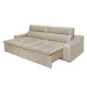 Ver imagem 3 de Sofá 4 Lugares Connect com Pillow Retrátil e Reclinável 2,50M Suede Amassado Bege