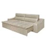 Sofá 4 Lugares Connect com Pillow Retrátil e Reclinável 2,50M Suede Amassado Bege - 3