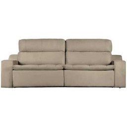 Sofá 4 Lugares Connect com Pillow Retrátil e Reclinável 2,50M Suede Amassado Bege - 4