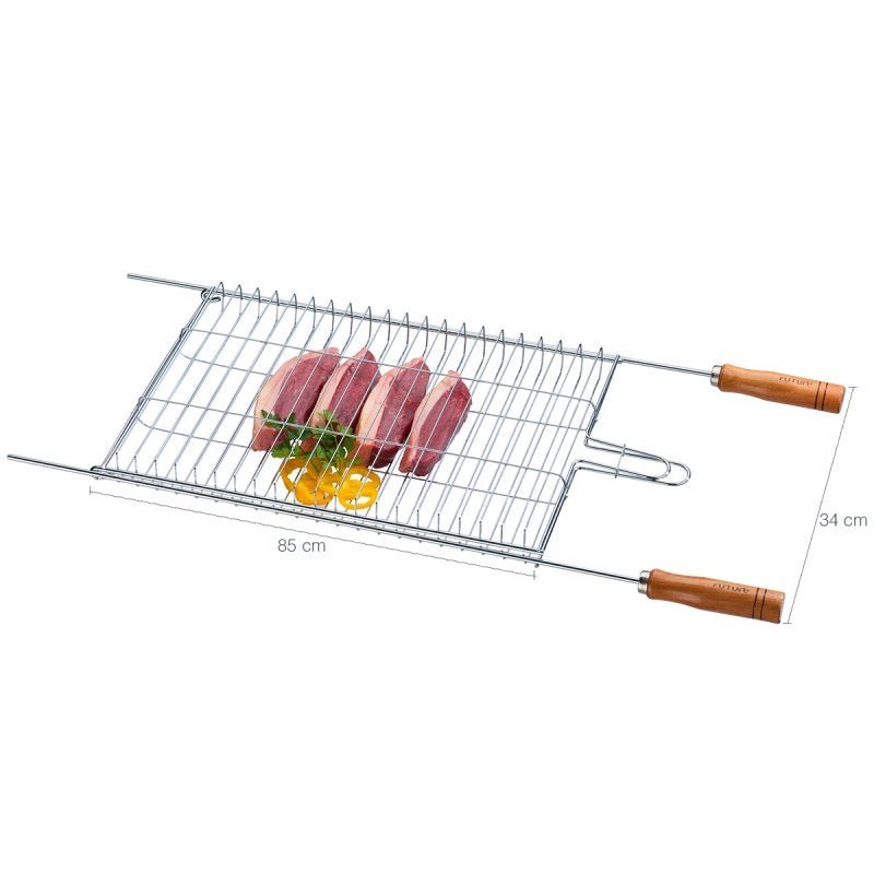 Bandeja Espeto Grelha Para Churrasqueira Churrasco 34 X 85cm - 2