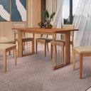 Ver imagem 3 de Conjunto Sala de Jantar Dora em Madeira Maciça 6 Cadeiras Boucle Bege