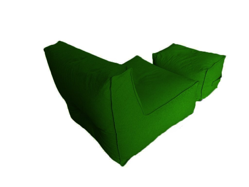 Kit de Poltrona e Pufe Square de Isopor para área Externa WoodPecker Verde - 4