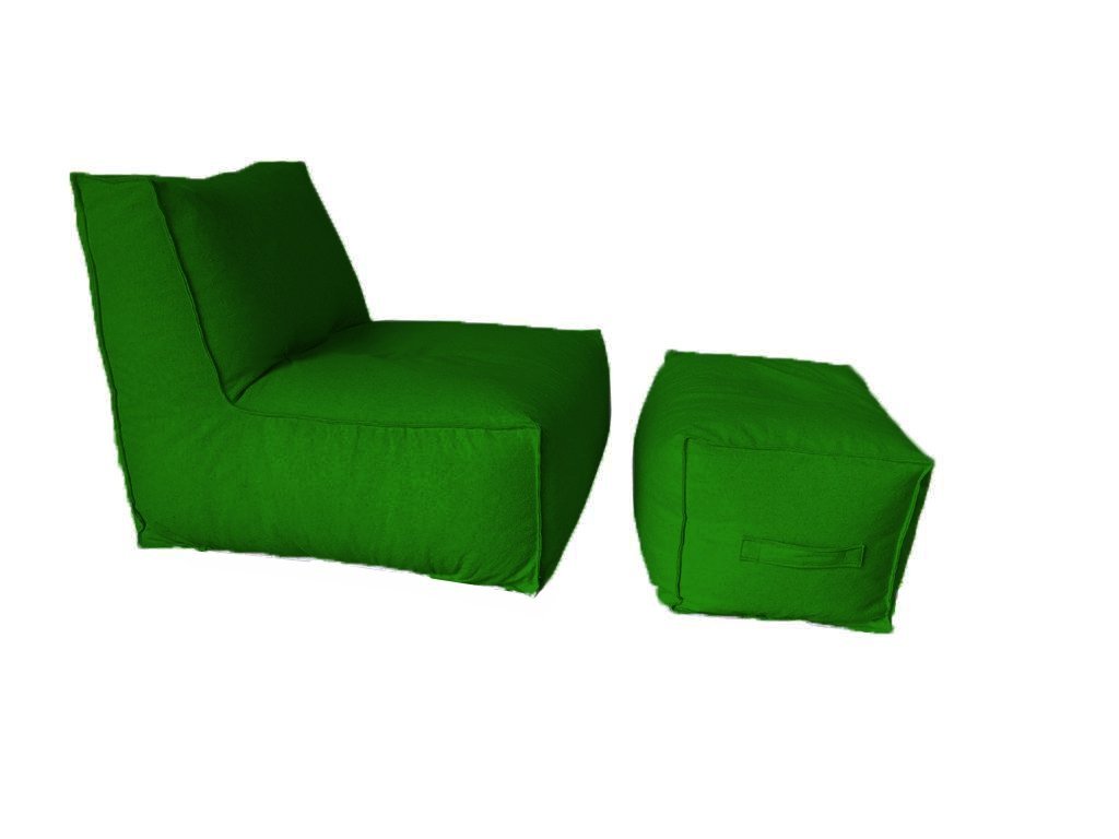 Kit de Poltrona e Pufe Square de Isopor para área Externa WoodPecker Verde - 3