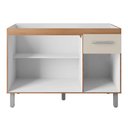 Ver imagem 2 de Balcão Lírio 3 Portas 1 Gaveta Cozinha Mb1 120cm Cor Savana Off White Pc