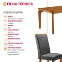 Ver imagem 3 de Mesa de Jantar Liz 6 Lugares Retangular MDF 180cm Grafite Moderna