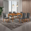 Ver imagem 1 de Mesa de Jantar Liz 6 Lugares Retangular MDF 180cm Grafite Moderna