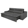 Sofá 4 Lugares Connect com Pillow Retrátil e Reclinável 2,50M Suede Amassado Cinza - 2