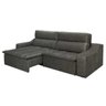 Sofá 4 Lugares Connect com Pillow Retrátil e Reclinável 2,50M Suede Amassado Cinza - 1
