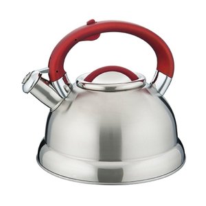Chaleira Aço Inox 3L Fundo Triplo Diletta Vermelha 7707