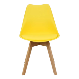 Cadeira Eames Wood Leda Design Elegante - Amarela - 6