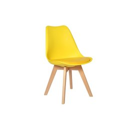 Cadeira Eames Wood Leda Design - Amarela - 1