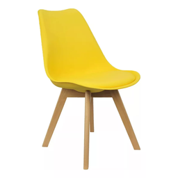 Cadeira Eames Wood Leda Design Elegante - Amarela - 5