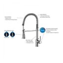 Ver imagem 5 de Misturador Monocomando Lorenkitchen 2266 C76 de Bancada com Ducha Lorenzetti