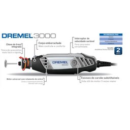 Micro Retifica Dremel 3000 220V mais 10 Acessórios - 2