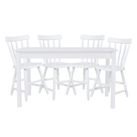 Mesa de Jantar Ditália com 4 Cadeiras Ja-225 Branco