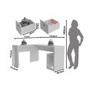 Ver imagem 3 de Escritório Completo (1 Mesa de Canto P/ Escritório Me4129 + 1 Estante Me4132 + 1 Gaveteiro Me4133