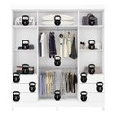 Ver imagem 3 de Guarda Roupa Roupeiro Roma 4 Portas com Espelho 6 Gavetas Branco Demóbile