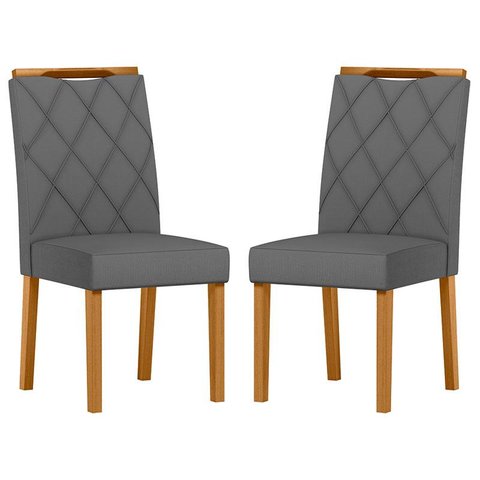 Cadeira para Mesa de Jantar Sarah Kit 2 Peças Ype Veludo Cinza Escuro – New Ceval