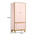 Ver imagem 4 de Guarda-roupa de Bebê Flora 2 Portas 2 Gavetas Rosa Acetinado - Qmovi