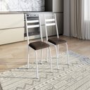 Ver imagem 3 de Kit 2 Cadeiras para Sala de Jantar Milla Branco/Madeira Imbuia