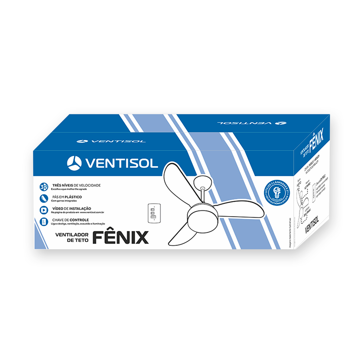 Ventilador de Teto Ventisol Fênix 3 Pás Branco 127v - 5
